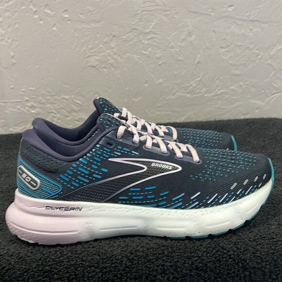 🔥🔥 BROOKS Glycerin GTS 20 Running Shoes Women Size 9 - Peacoat / Ocean - GUC - Picture 3 of 14